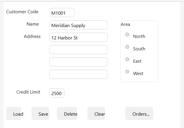 A Micro Focus Dialog System application running in a web browser